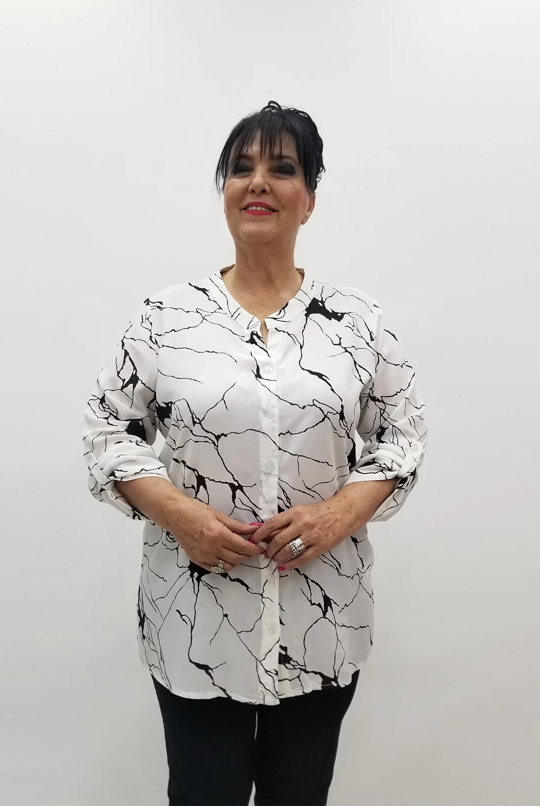 Miraggio Büyük Beden Gömlek 99610 SİYAH/BEYAZ