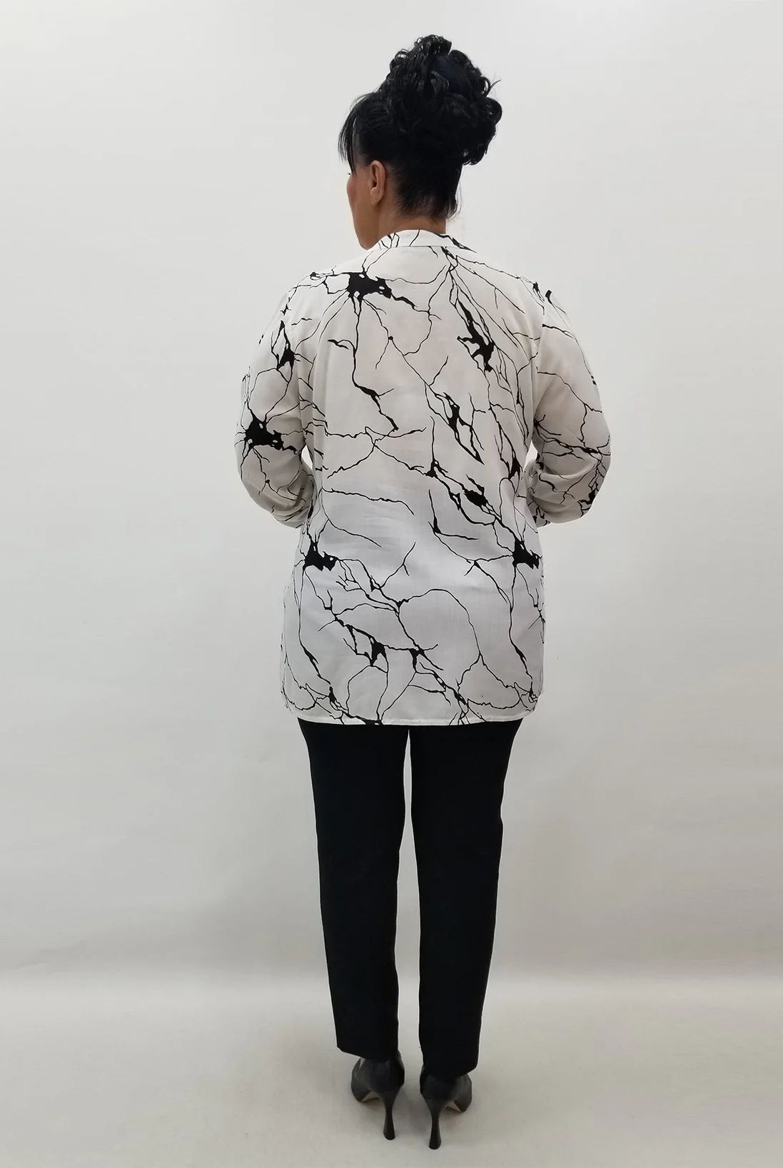 Miraggio Büyük Beden Gömlek 99610 SİYAH/BEYAZ