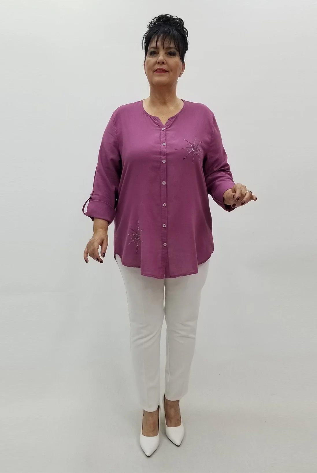 Miraggio Büyük Beden Gömlek 99633 MÜRDÜM