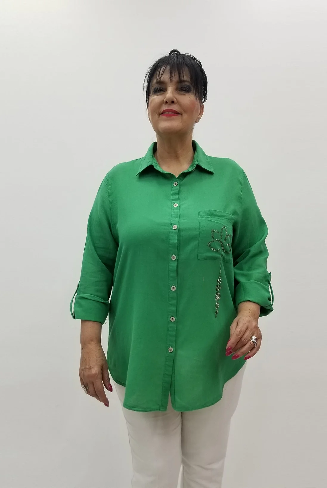 Miraggio Büyük Beden Gömlek 99634 YEŞİL