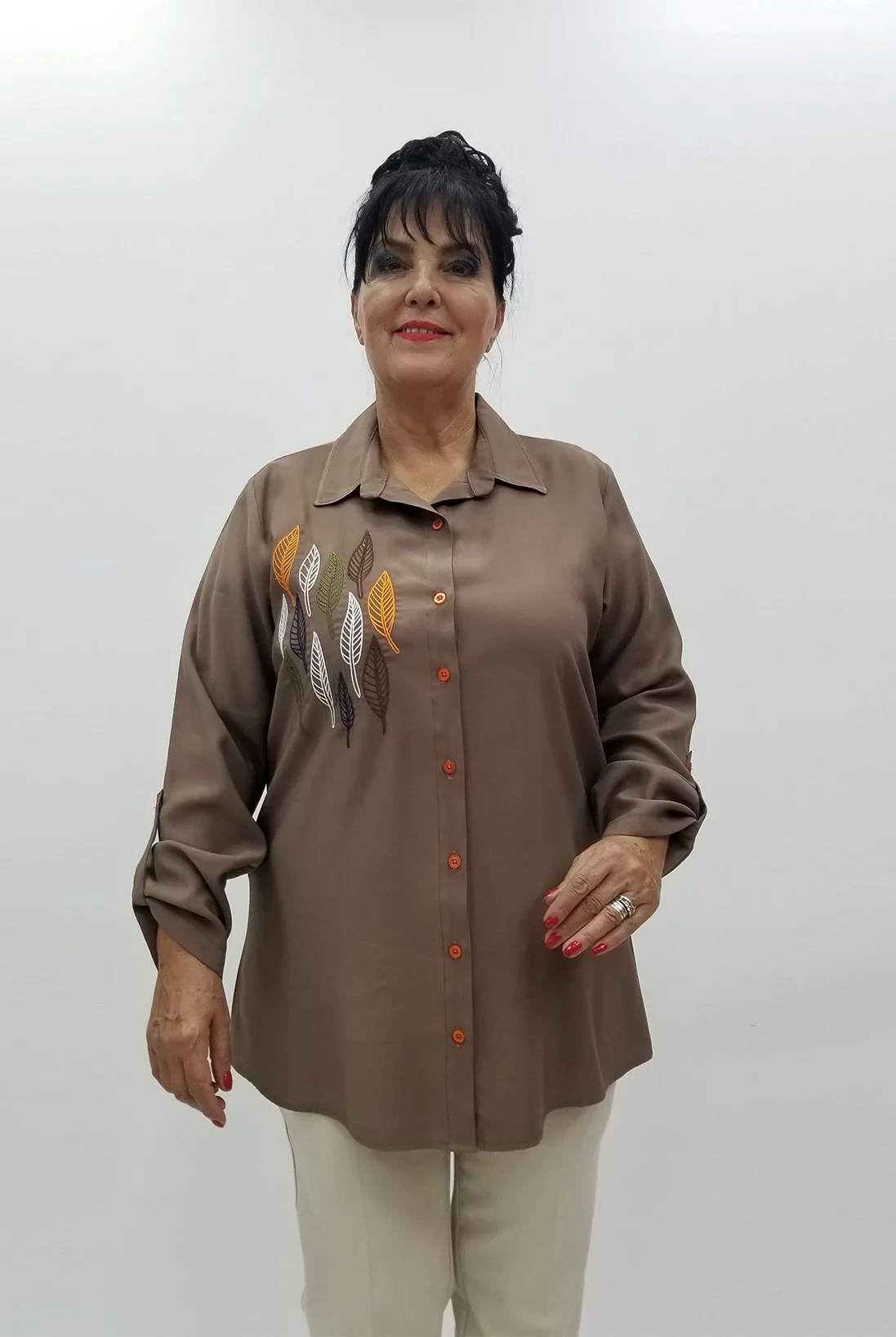 Miraggio Büyük Beden Gömlek 99670 KAHVE