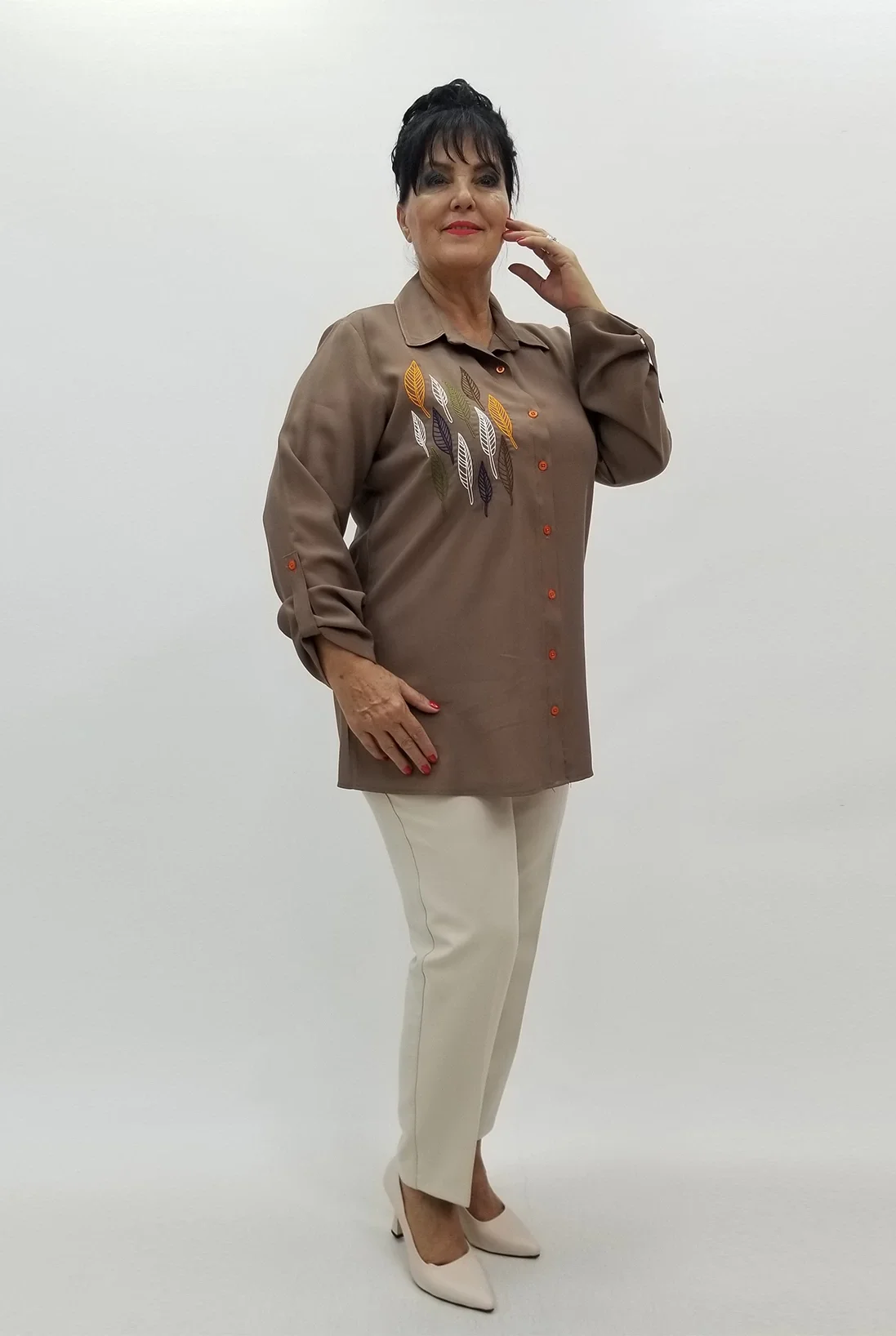 Miraggio Büyük Beden Gömlek 99670 KAHVE