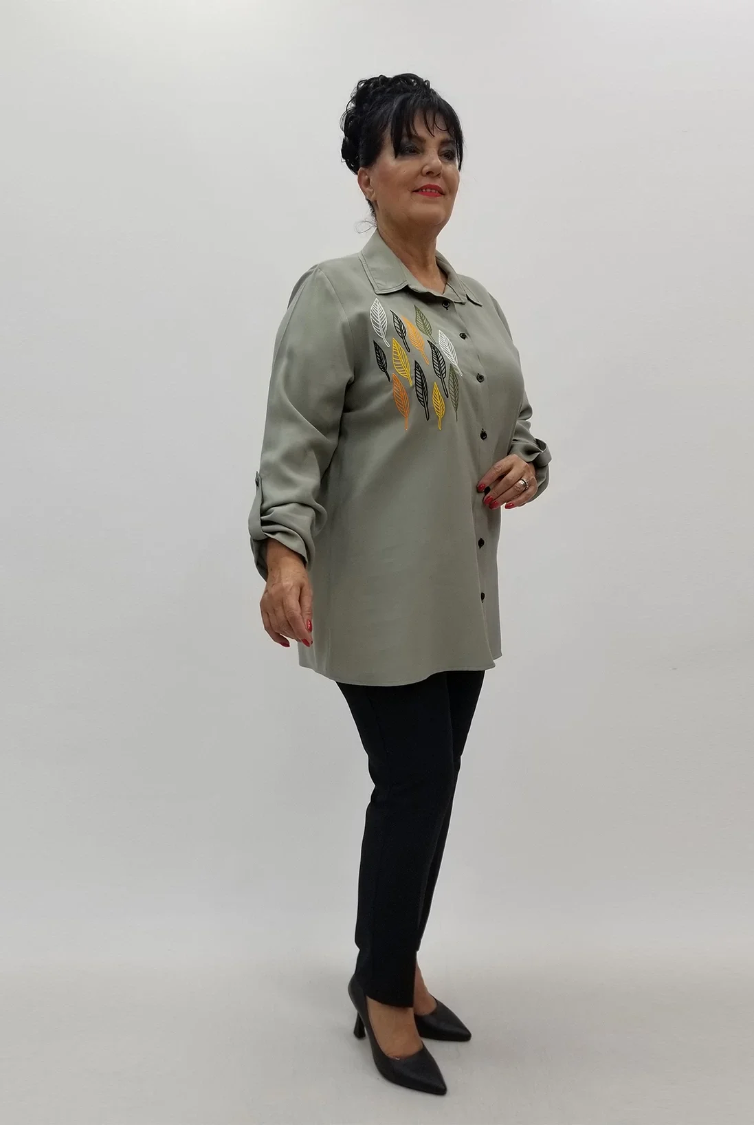 Miraggio Büyük Beden Gömlek 99670 YEŞİL