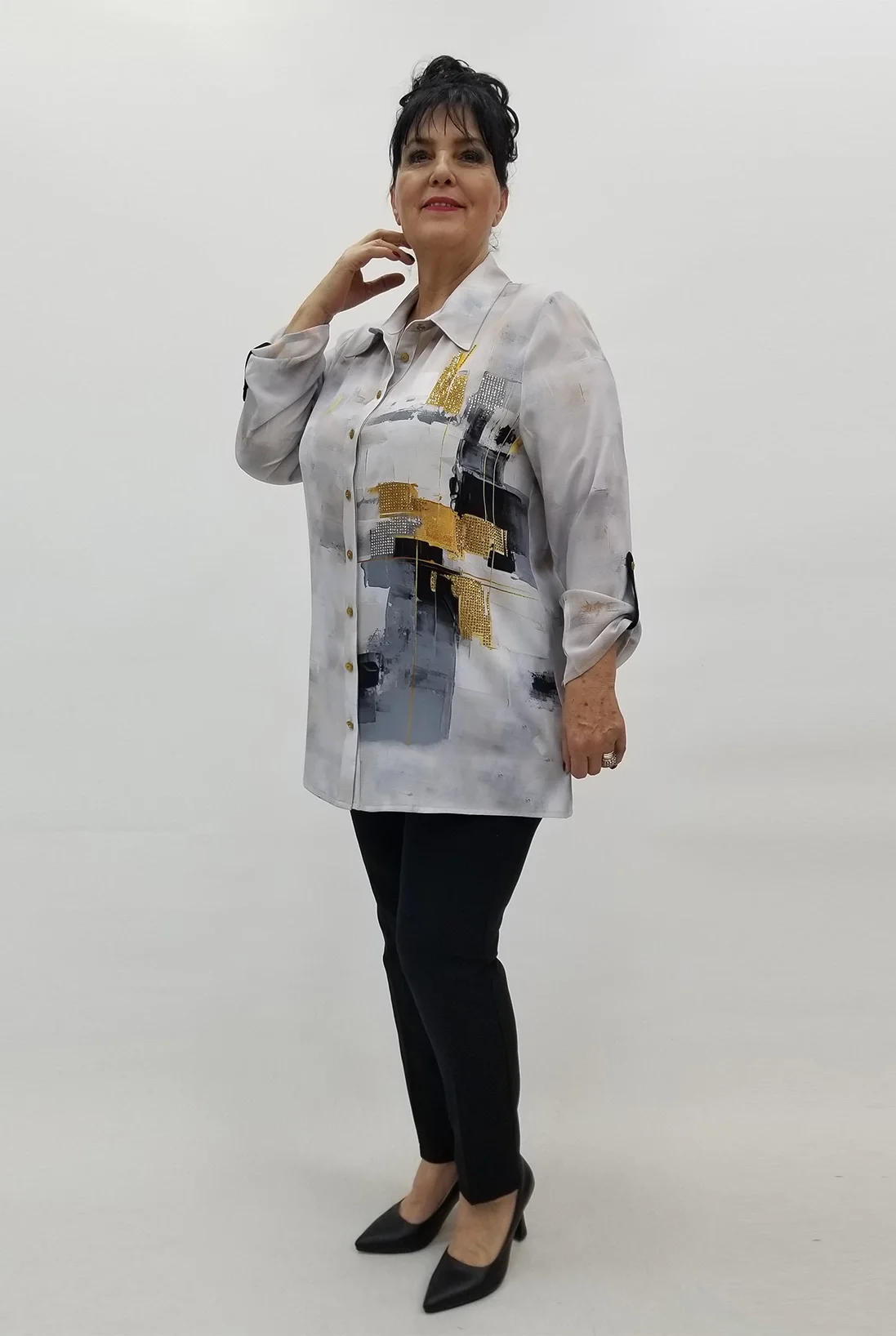 Miraggio Büyük Beden Gömlek 99678 GRİ