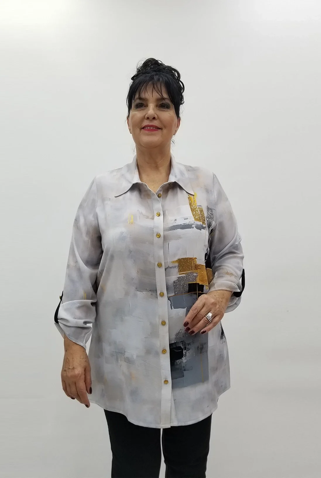 Miraggio Büyük Beden Gömlek 99678 GRİ