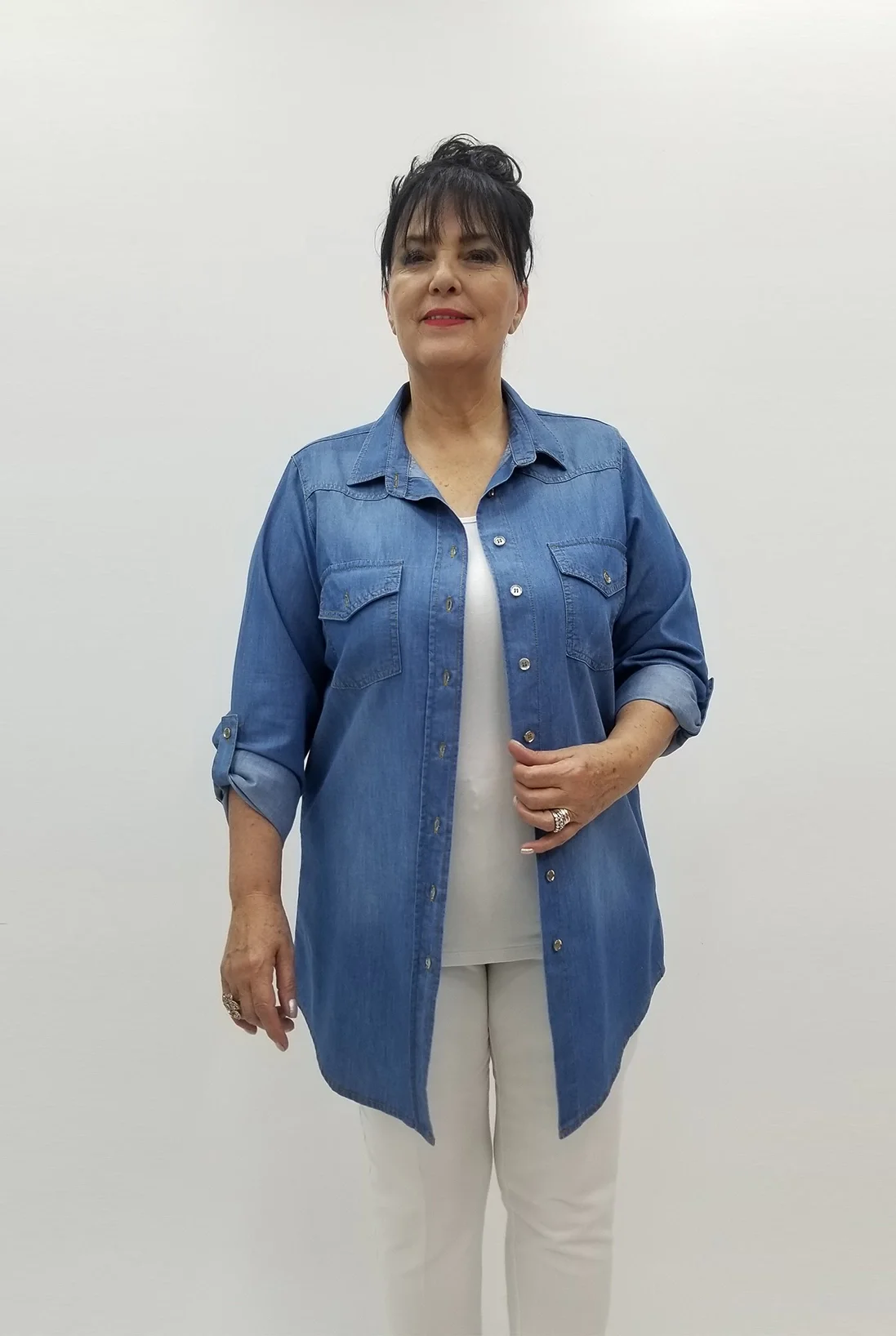 Miraggio Büyük Beden Gömlek 99738 KOT MAVİ