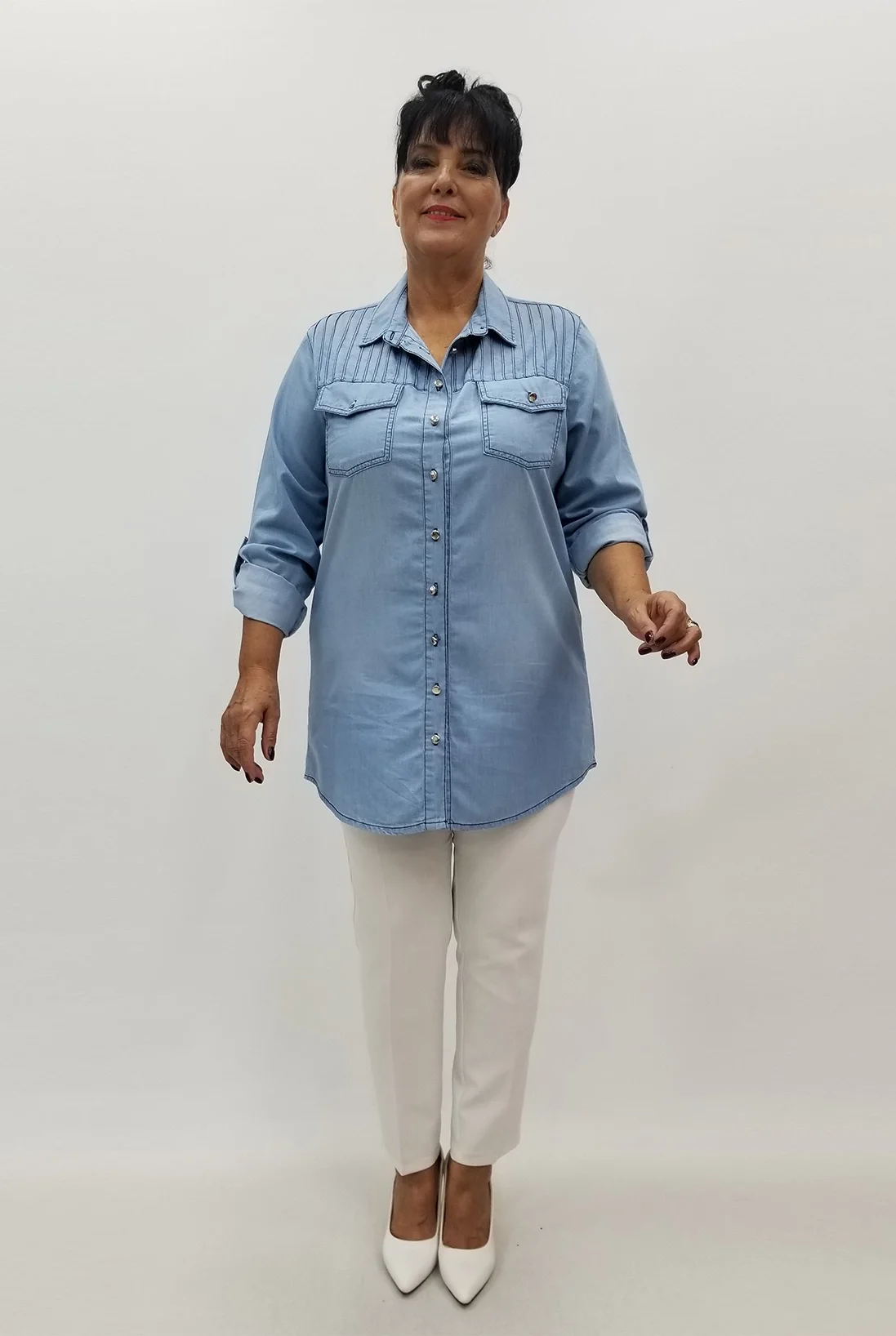 Miraggio Büyük Beden Gömlek 99740 KOT MAVİ