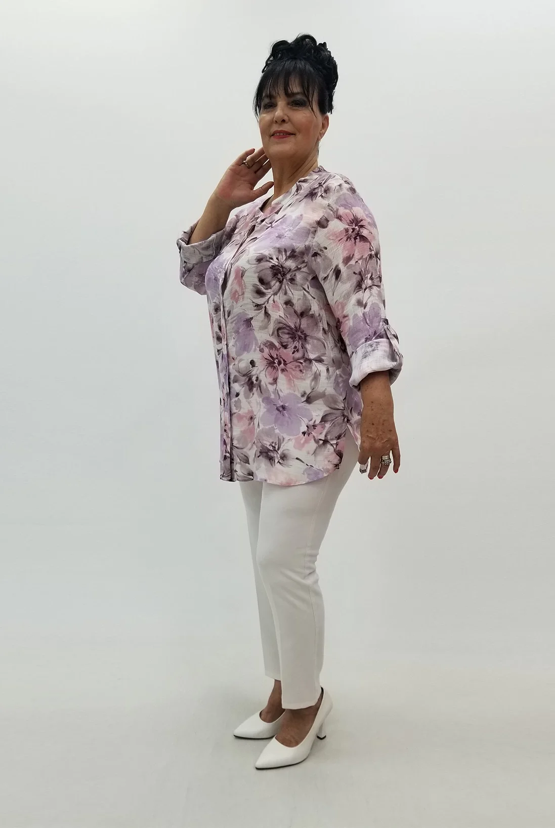 Miraggio Büyük Beden Gömlek 99747 LİLA