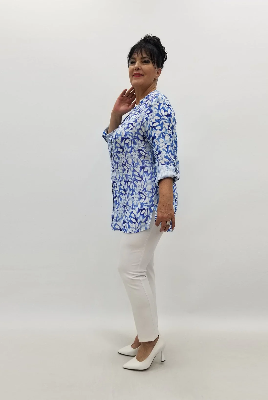 Miraggio Büyük Beden Gömlek 99748 BEYAZ/SAKS