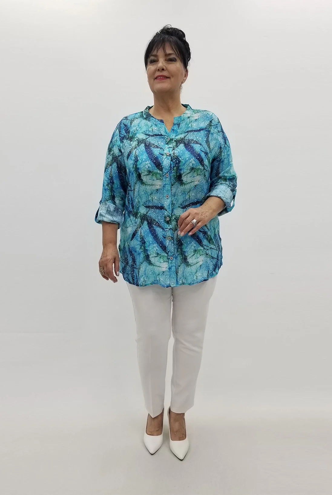 Miraggio Büyük Beden Gömlek 99748 TURKUAZ