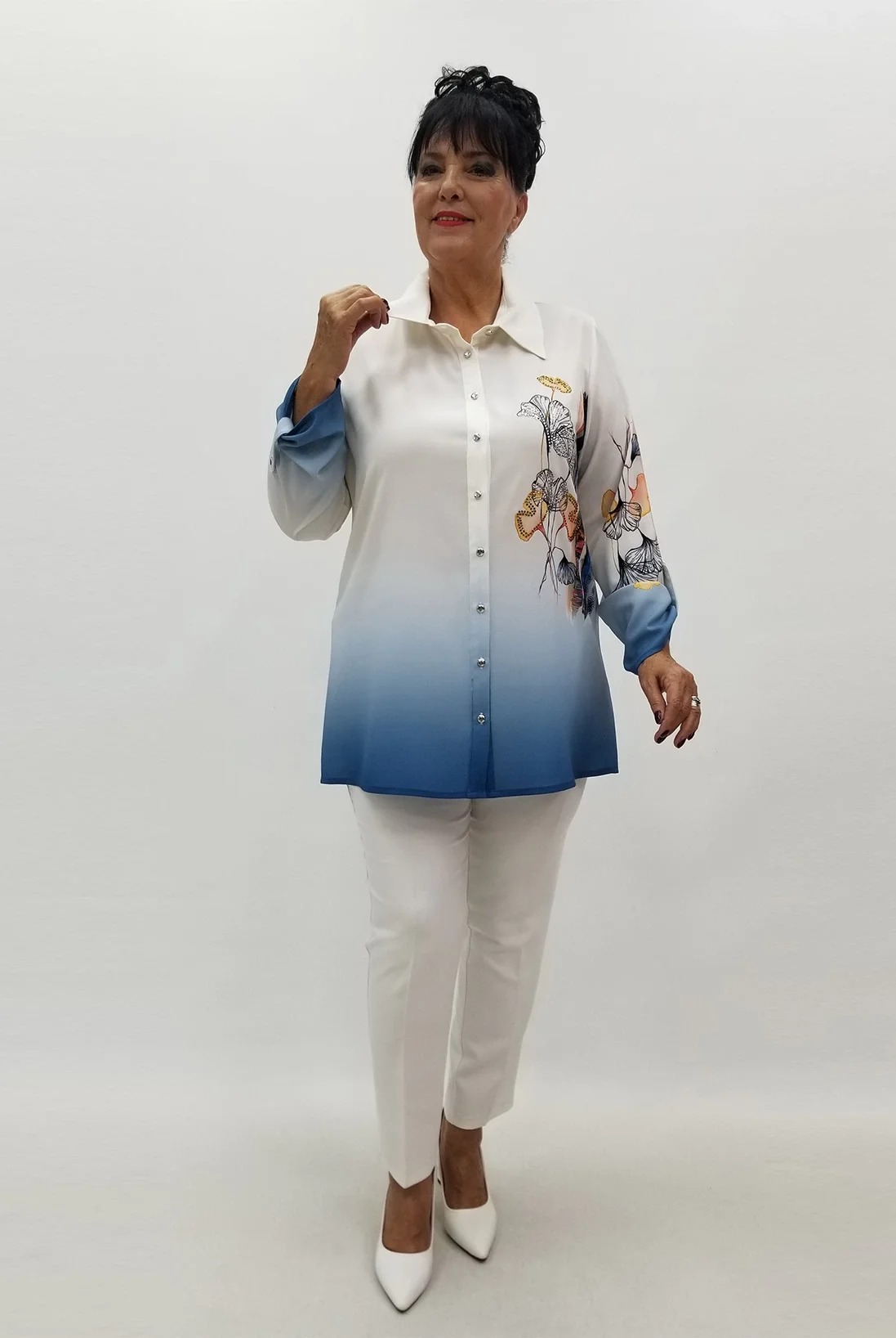 Miraggio Büyük Beden Gömlek 99763 MAVİ