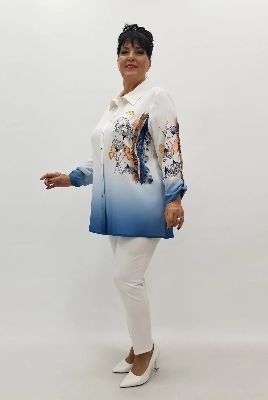 Miraggio Büyük Beden Gömlek 99763 MAVİ