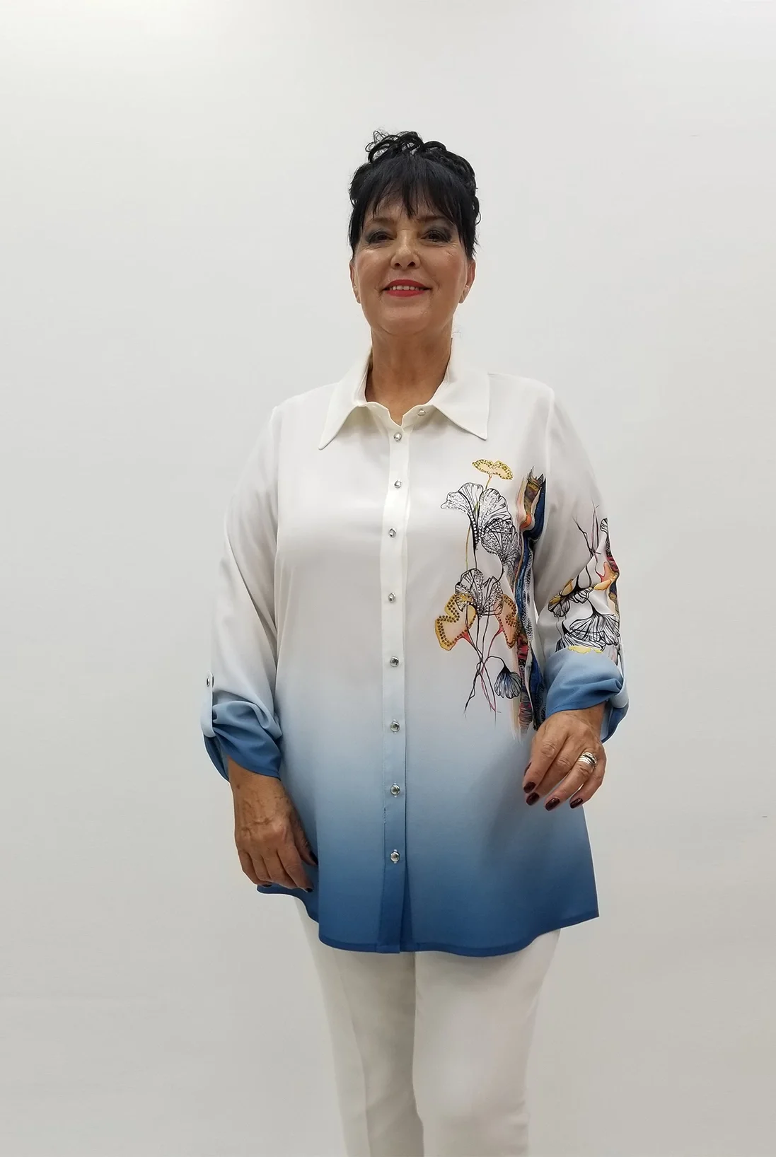 Miraggio Büyük Beden Gömlek 99763 MAVİ