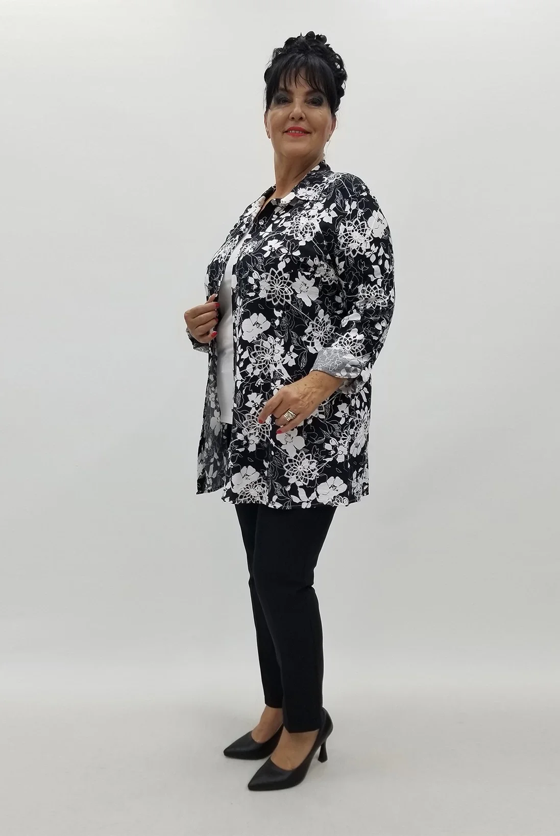 Miraggio Büyük Beden Gömlek 99959 SİYAH/BEYAZ