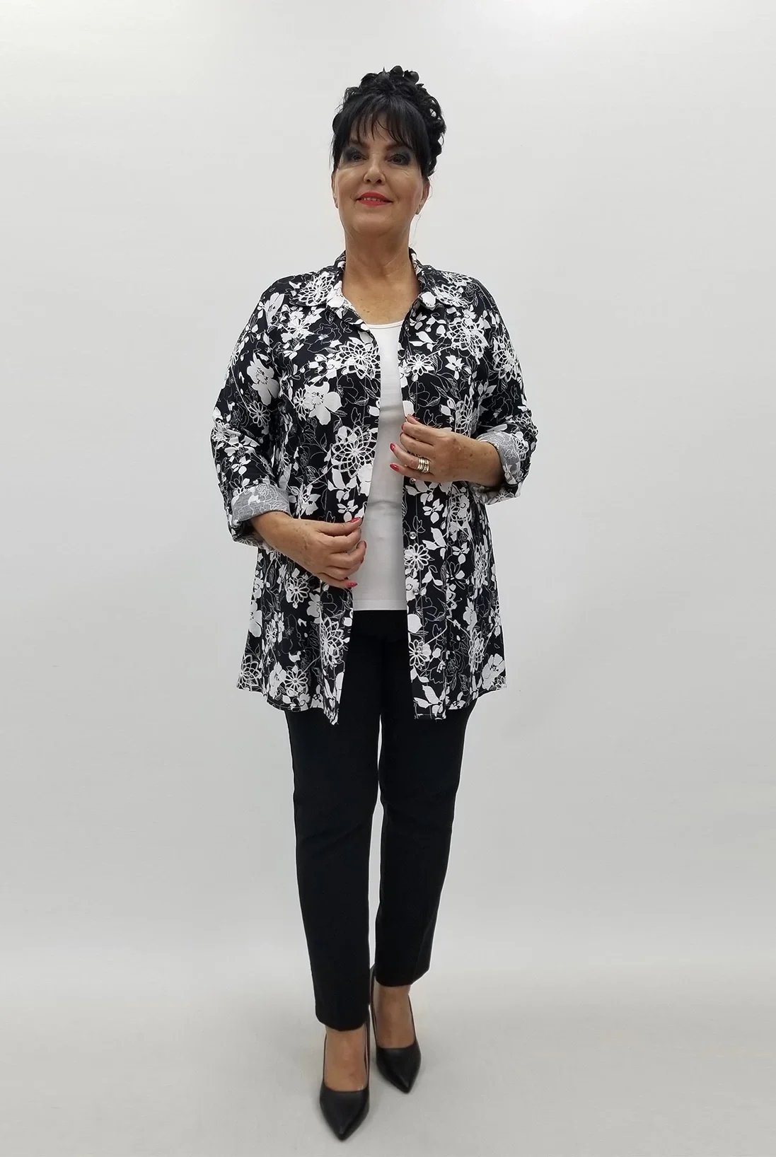 Miraggio Büyük Beden Gömlek 99959 SİYAH/BEYAZ