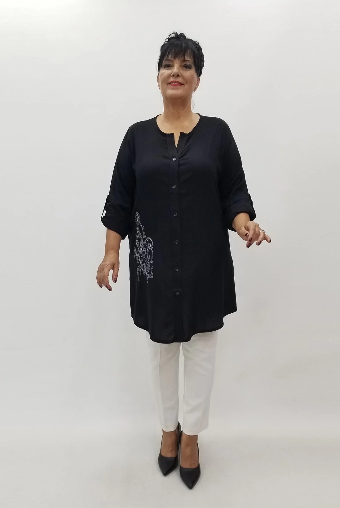 Miraggio Büyük Beden Gömlek 99960 SİYAH