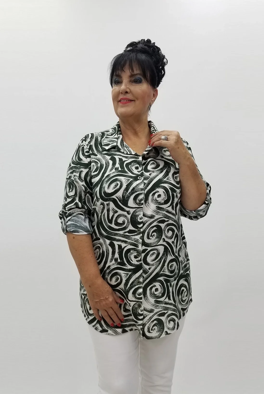 Miraggio Büyük Beden Gömlek 99970 HAKİ