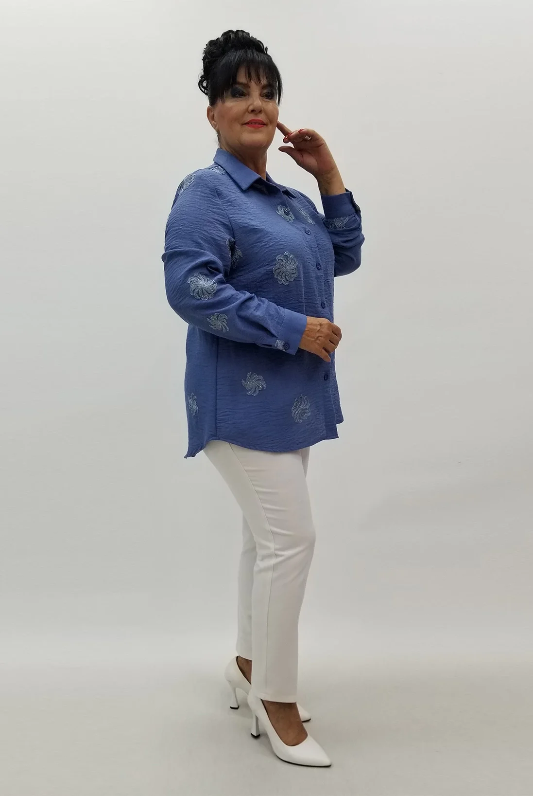 Miraggio Büyük Beden Gömlek 99974 İNDİGO