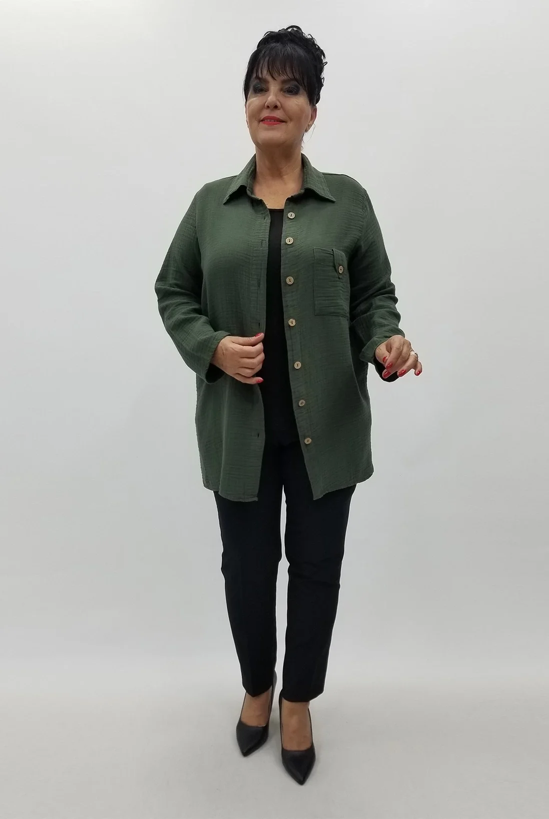 Miraggio Büyük Beden Gömlek 99979 HAKİ