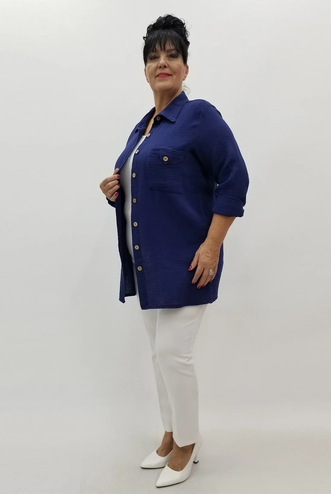 Miraggio Büyük Beden Gömlek 99979 LACİVERT