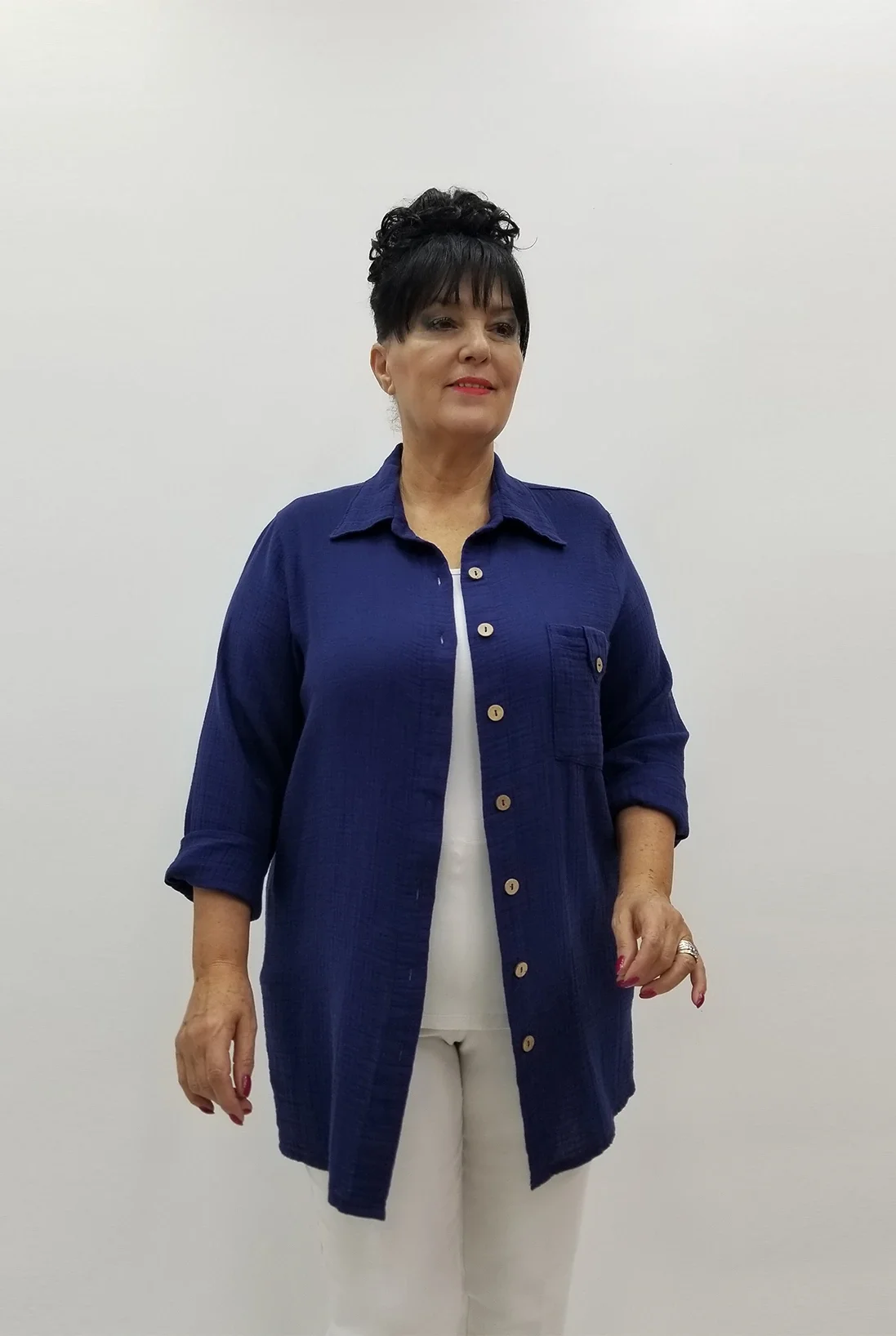 Miraggio Büyük Beden Gömlek 99979 LACİVERT