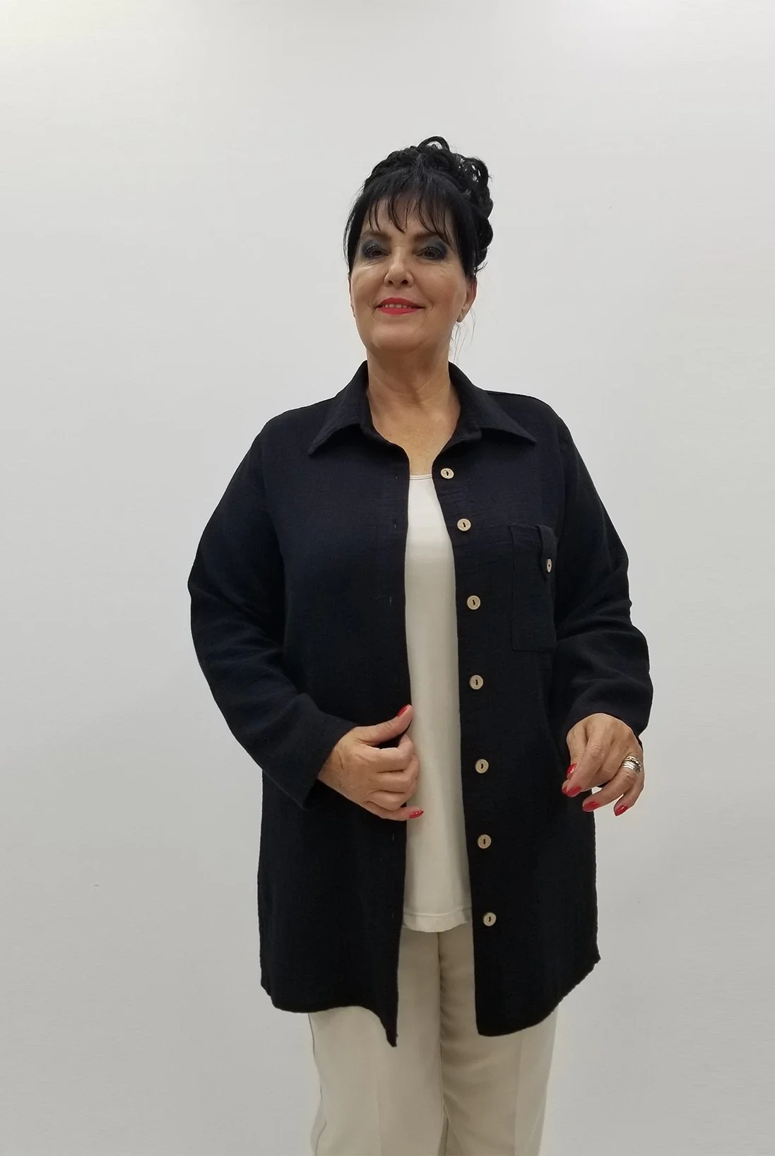 Miraggio Büyük Beden Gömlek 99979 SİYAH