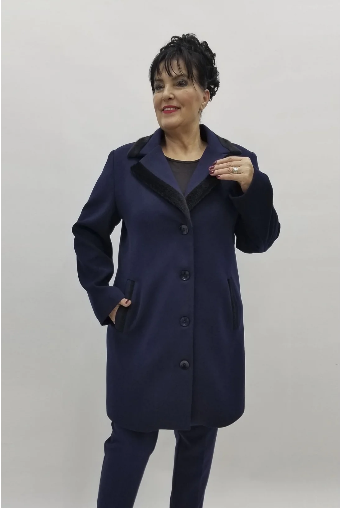 Miraggio Büyük Beden Kaban 98180 LACİVERT