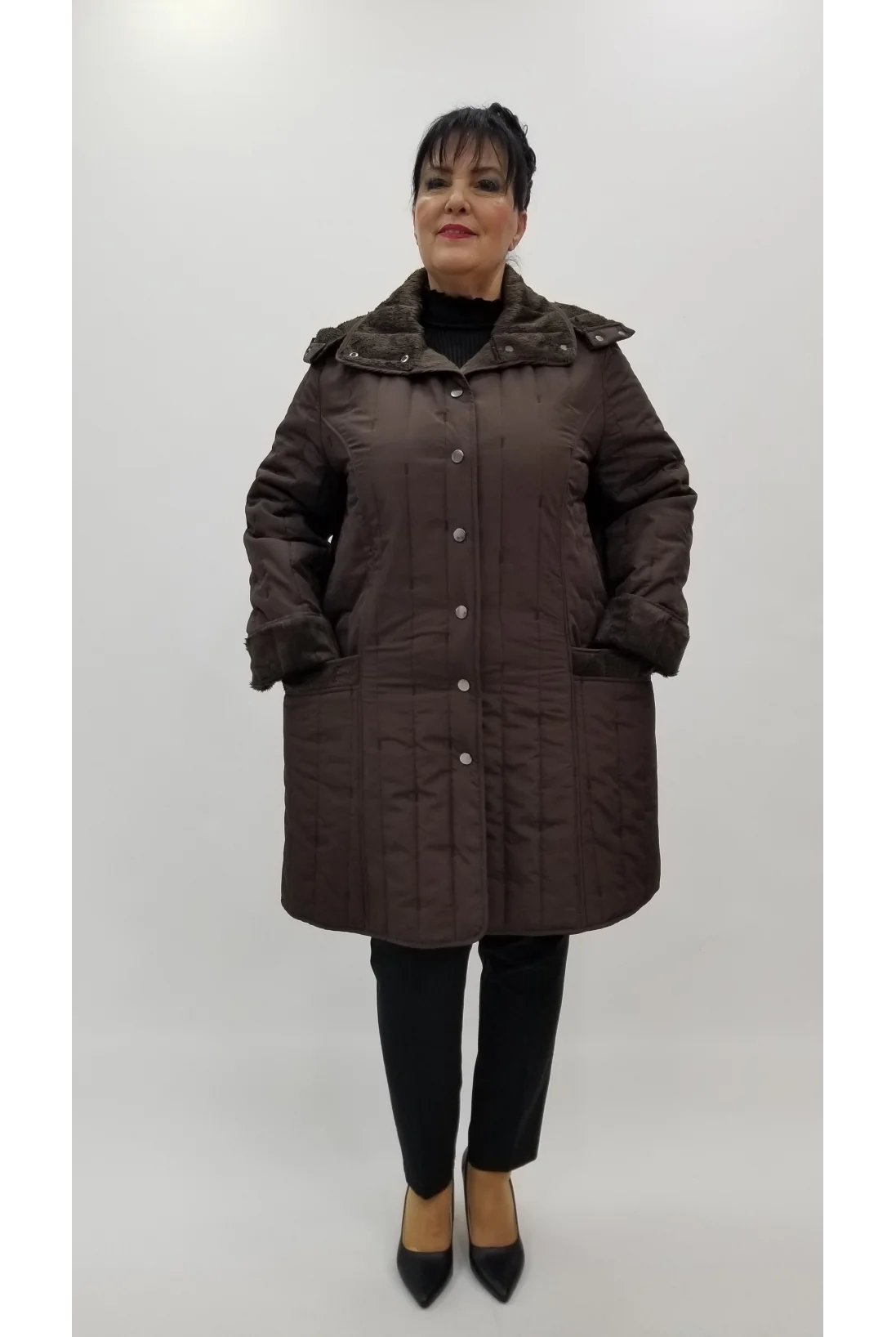 Miraggio Büyük Beden Kaban 99345 K-KAHVE