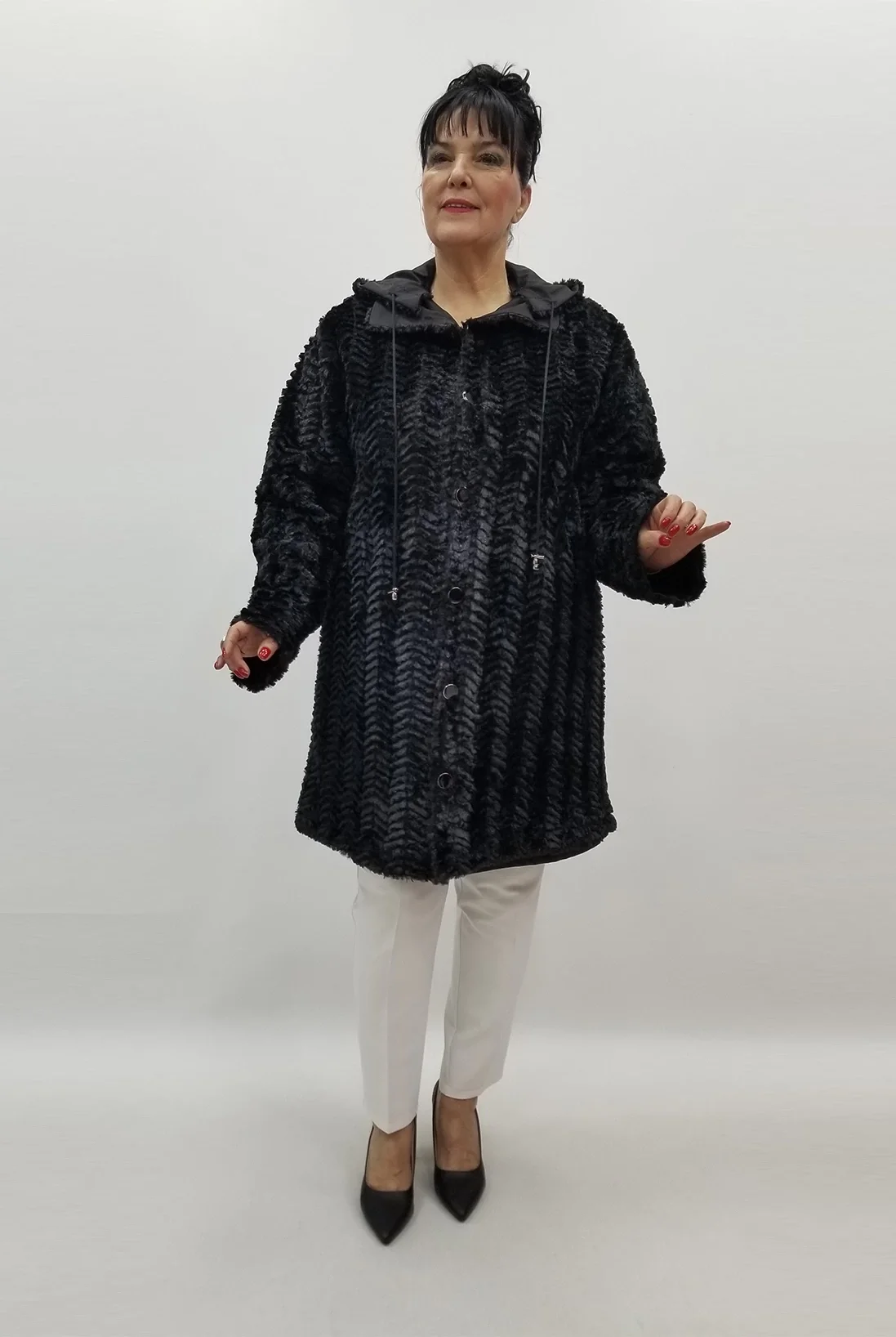 Miraggio Büyük Beden Kaban 99380 SİYAH