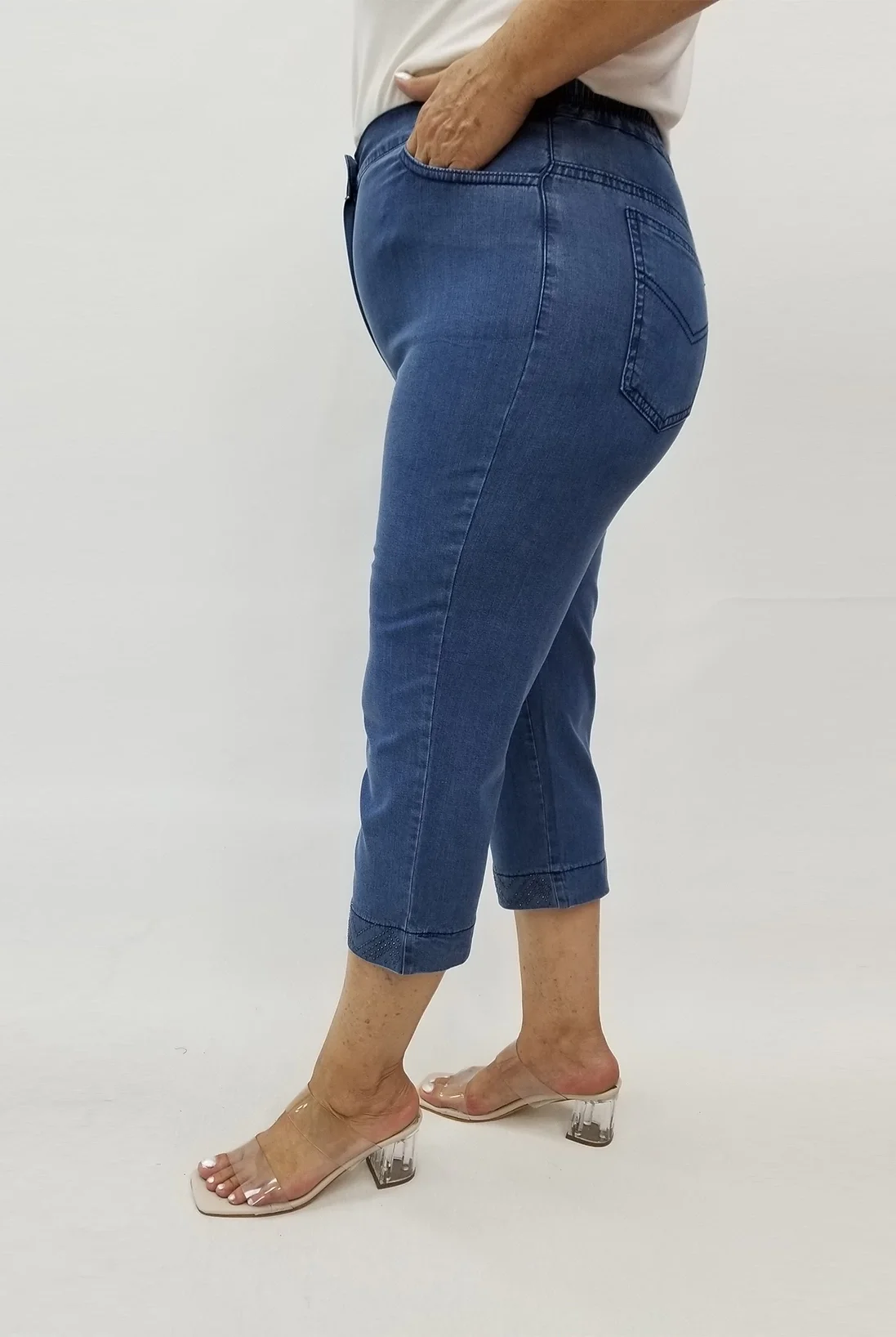 Miraggio Büyük Beden Kapri 98969 KOT MAVİ