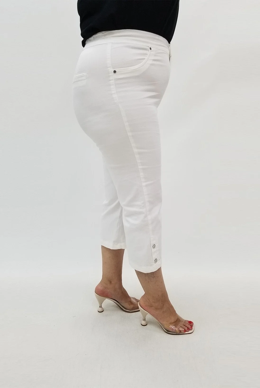 Miraggio Büyük Beden Kapri 99687 BEYAZ