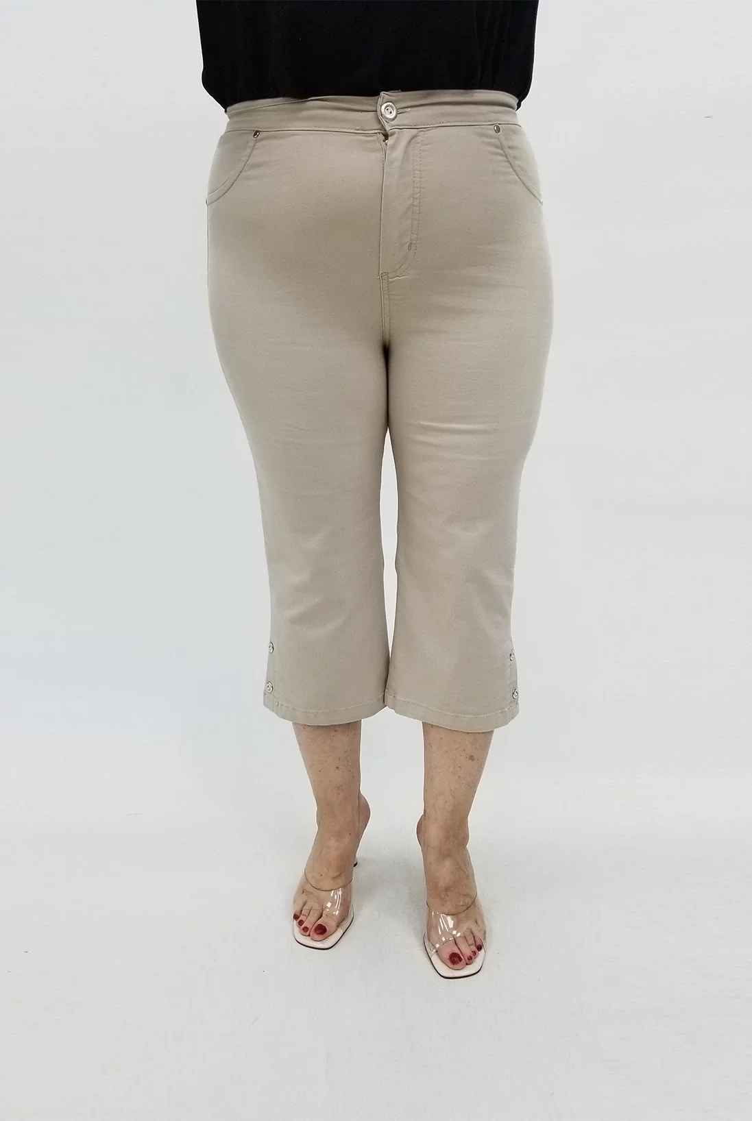 Miraggio Büyük Beden Kapri 99687 KREM