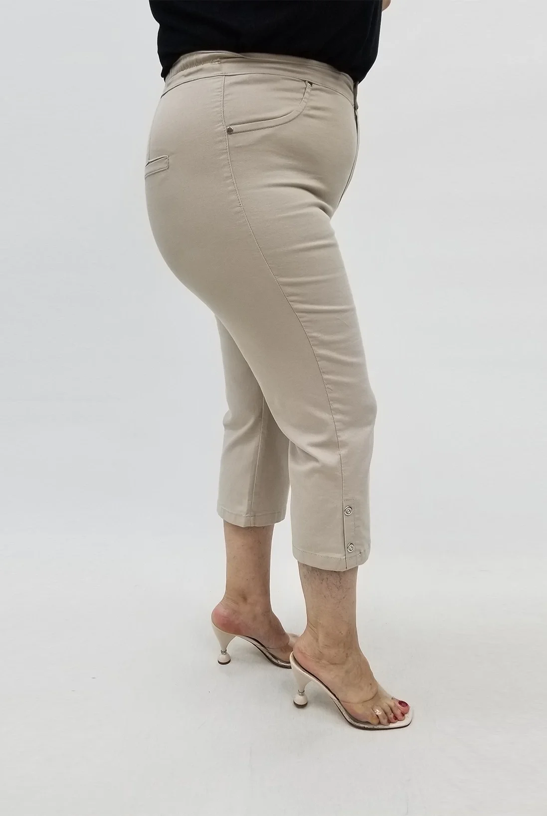 Miraggio Büyük Beden Kapri 99687 KREM