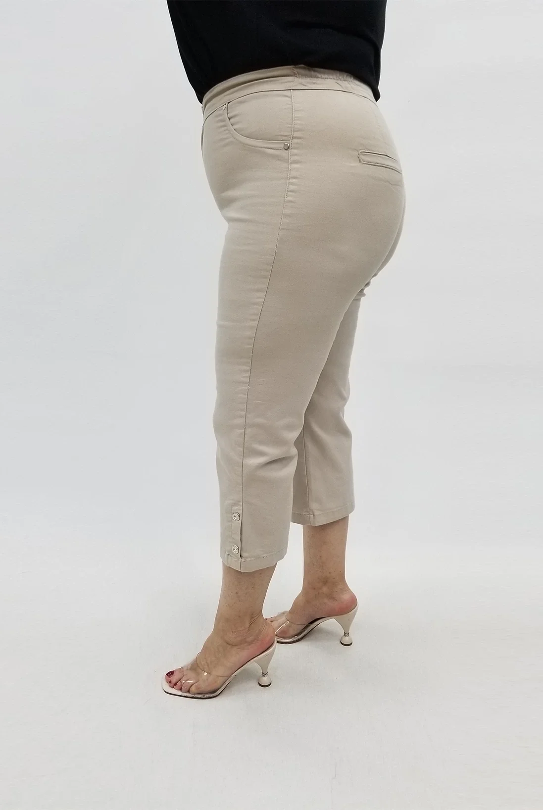 Miraggio Büyük Beden Kapri 99687 KREM