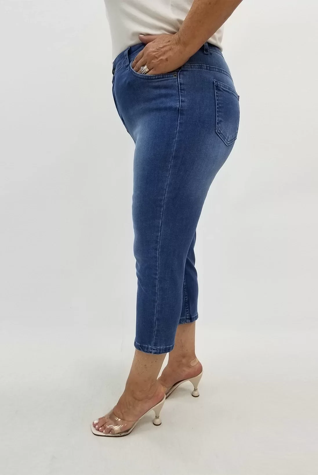 Miraggio Büyük Beden Kapri 99688 KOT MAVİ