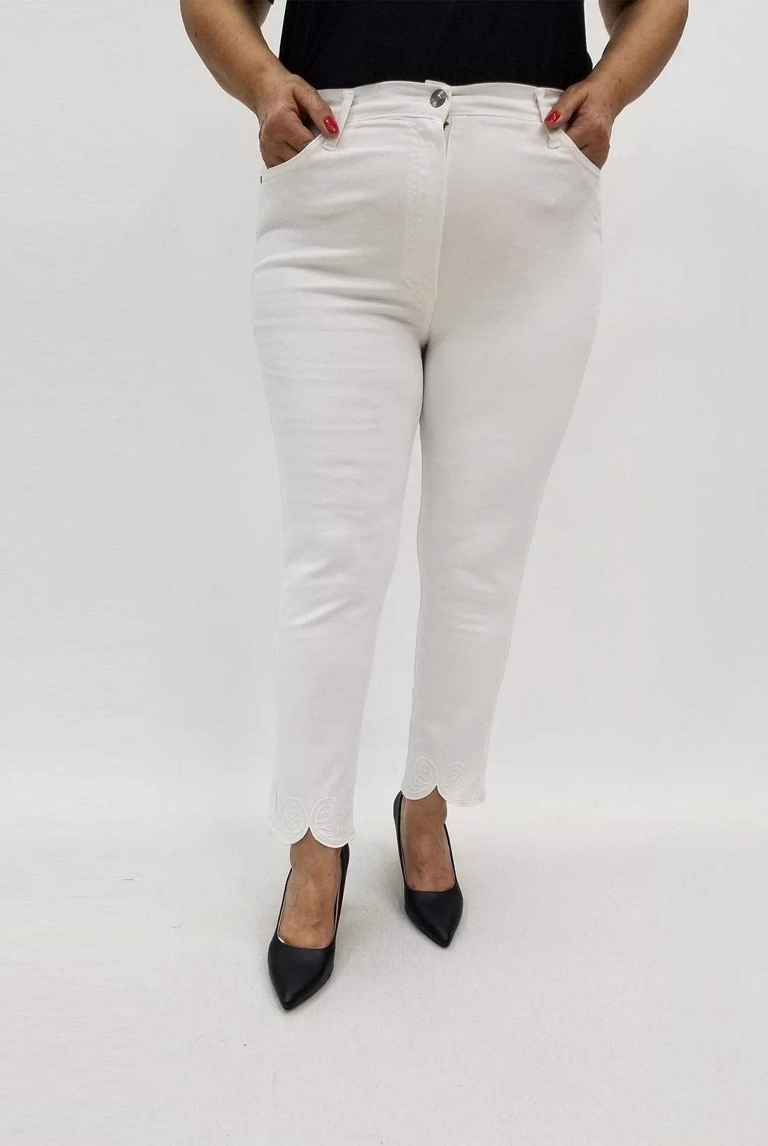 Miraggio Büyük Beden Kot Pantolon 99788 BEYAZ