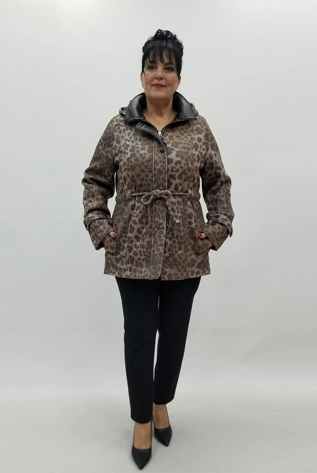 Miraggio Büyük Beden Mont 4148 SİYAH/KAHVE