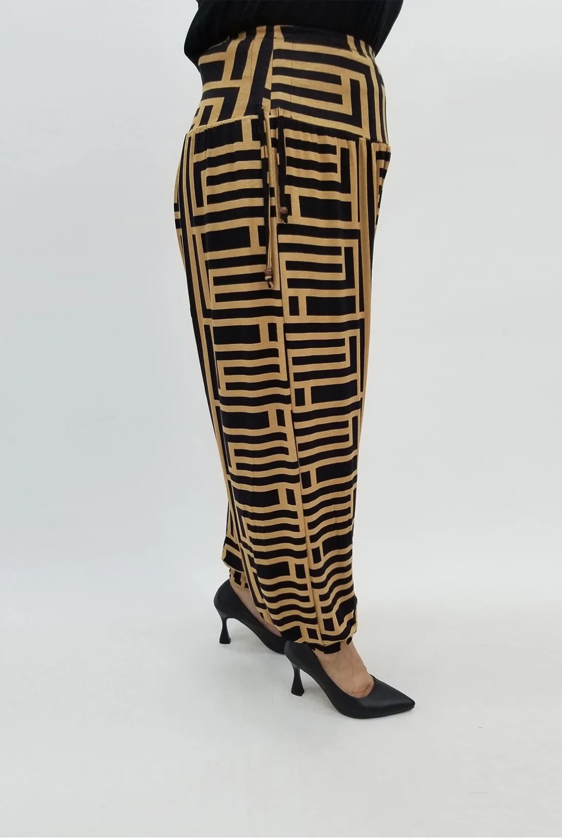 Miraggio Büyük Beden Pantolon 98590 SİYAH/BEJ