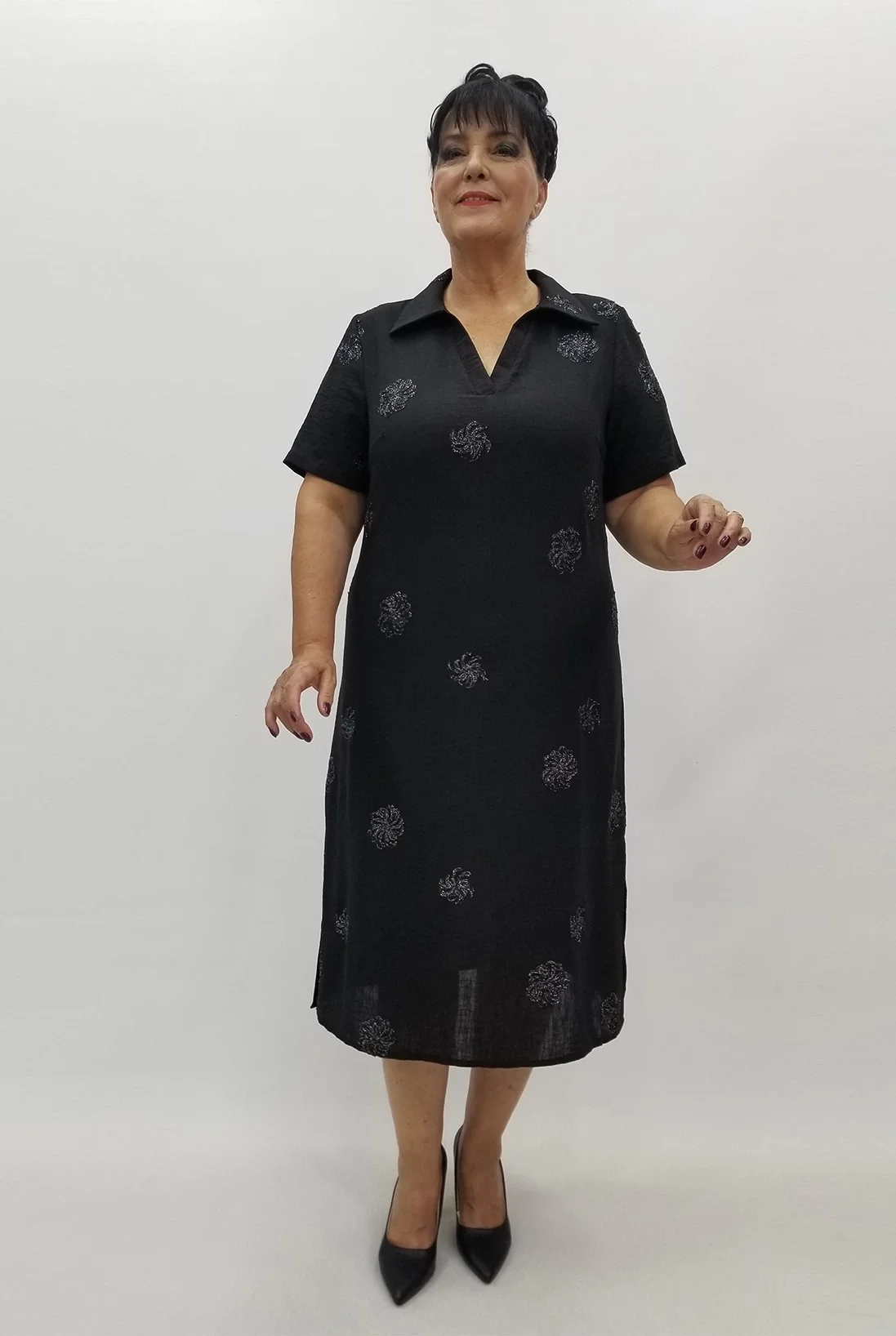 Miraggio Büyük Beden Elbise 99961 SİYAH