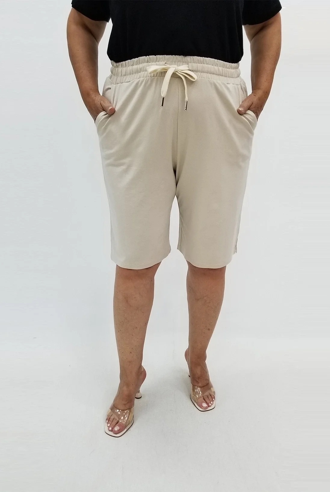 Miraggio Büyük Beden Şort 99839 KREM