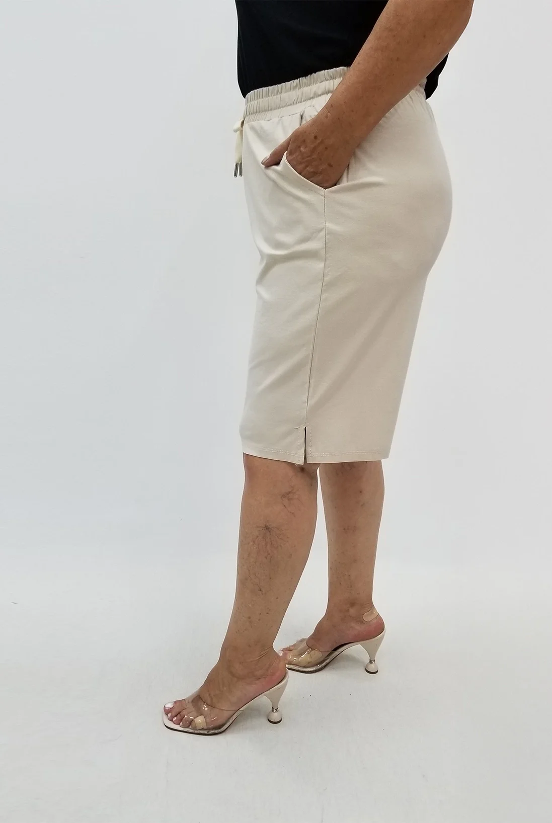 Miraggio Büyük Beden Şort 99839 KREM