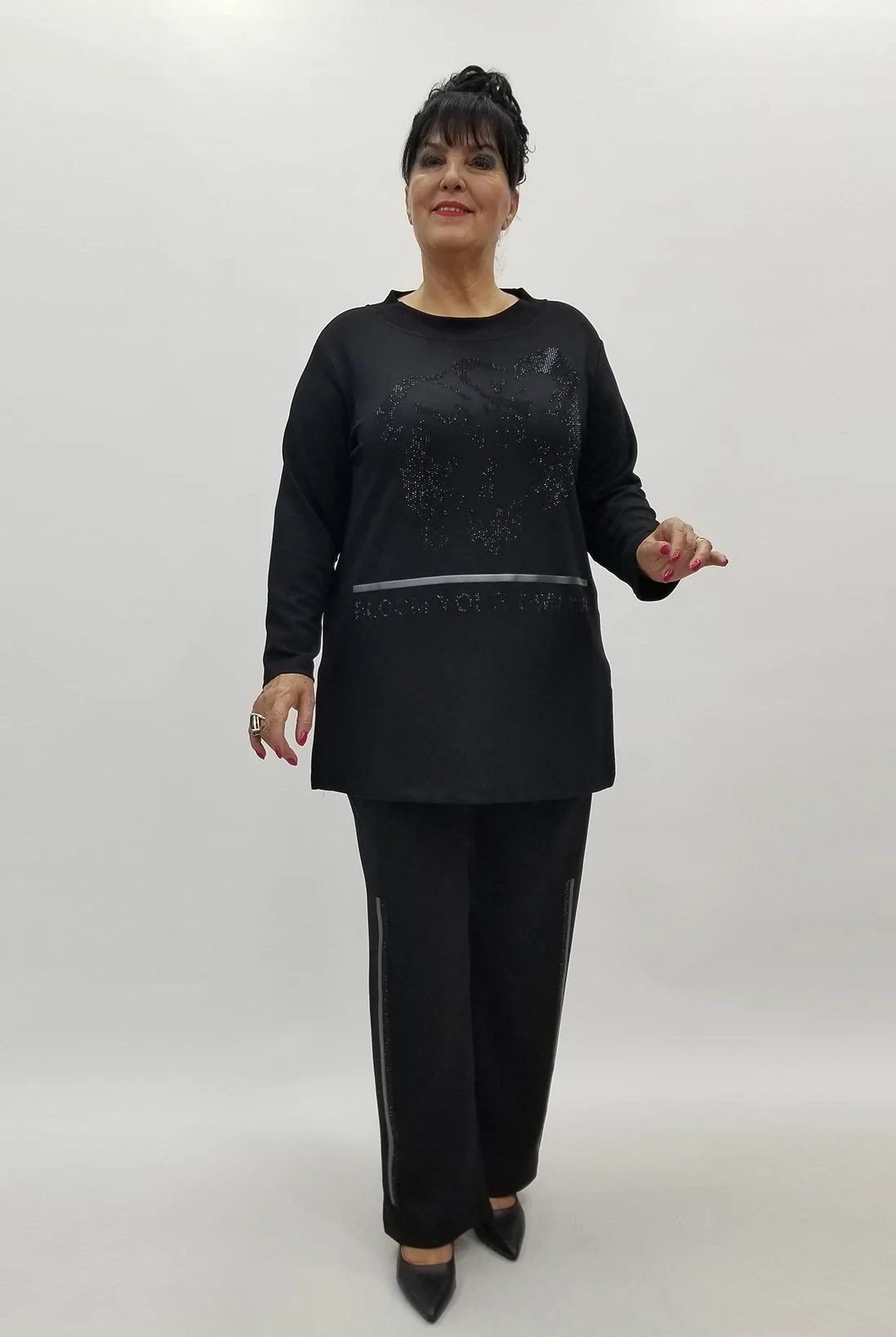 Miraggio Büyük Beden Takım 4012 SİYAH