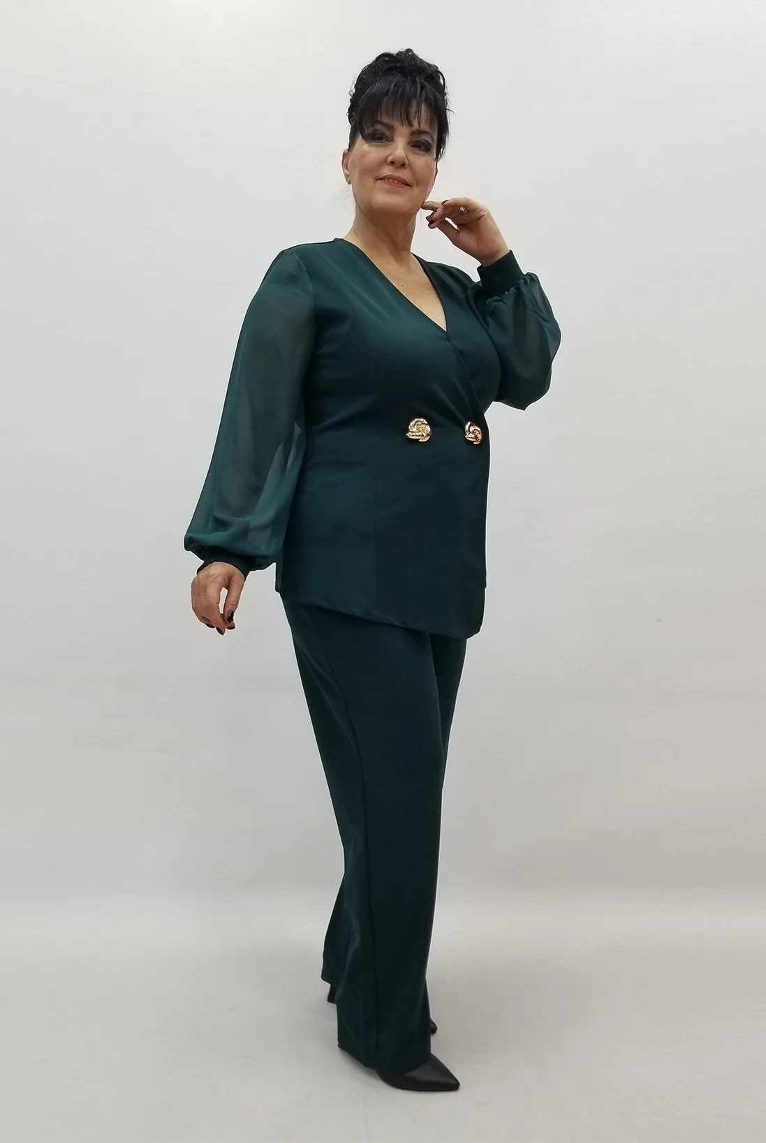 Miraggio Büyük Beden Takım 4023 YEŞİL