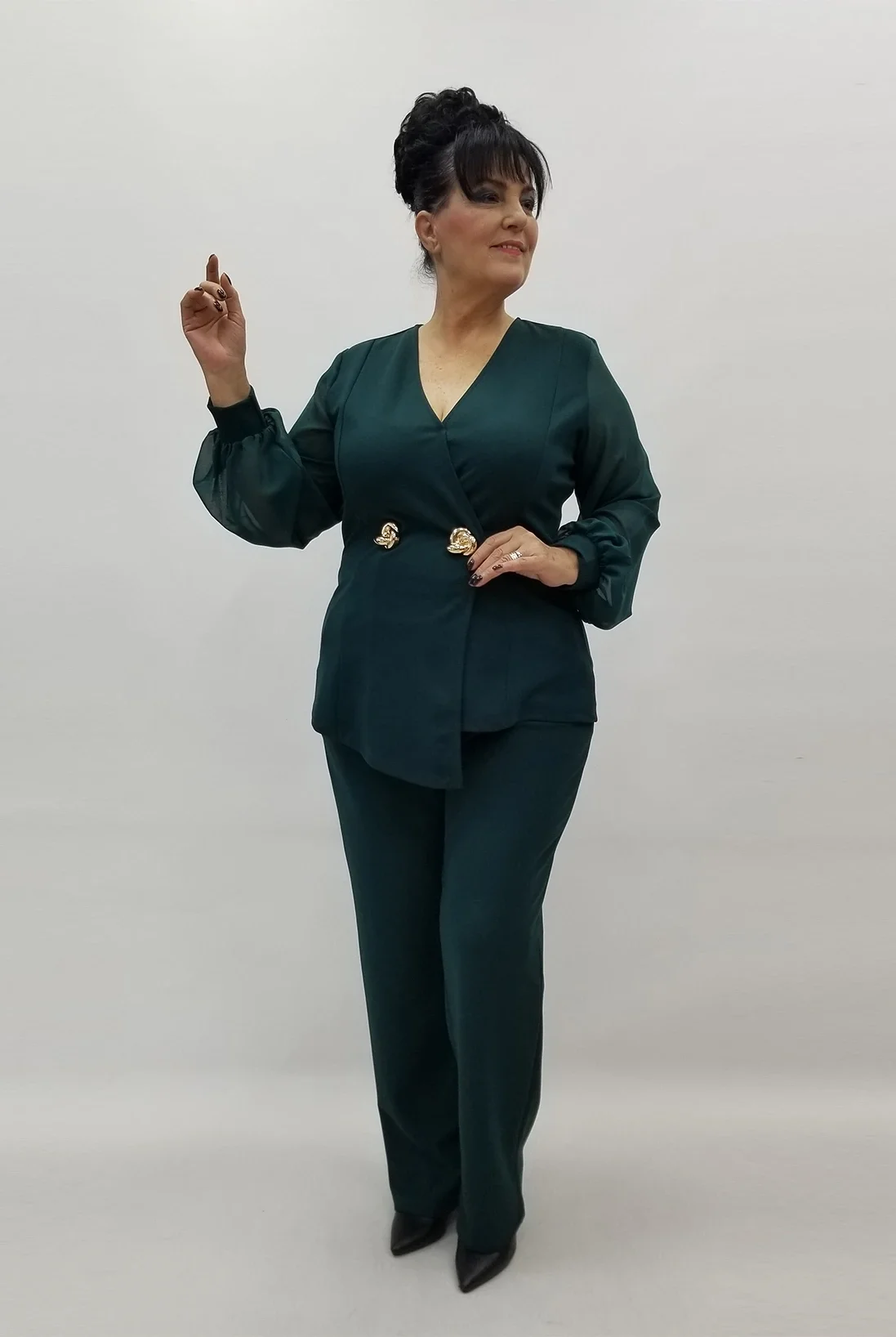 Miraggio Büyük Beden Takım 4023 YEŞİL