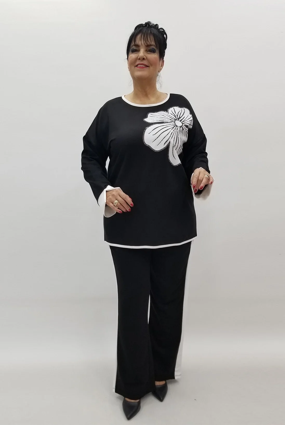 Miraggio Büyük Beden Takım 4133 SİYAH/BEYAZ