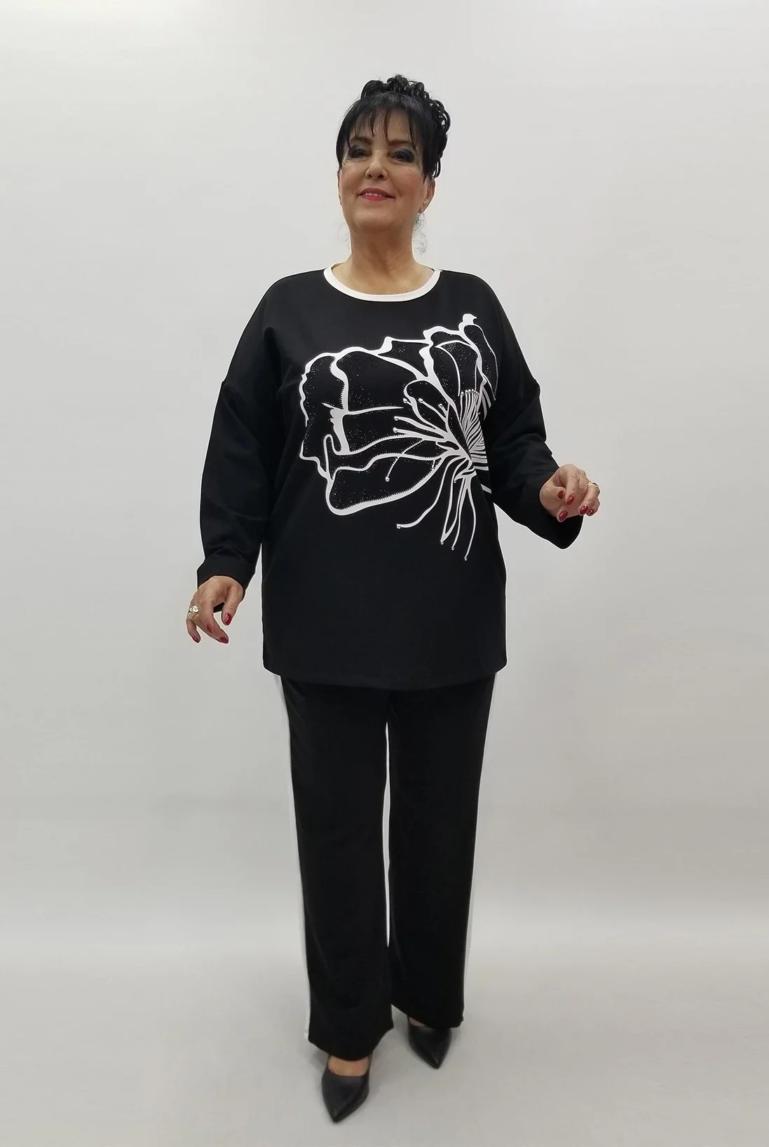 Miraggio Büyük Beden Takım 4134 SİYAH/BEYAZ