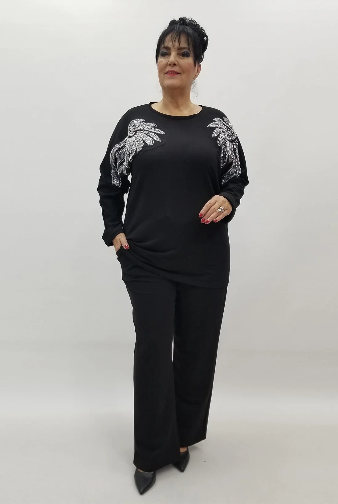 Miraggio Büyük Beden Takım 4135 SİYAH