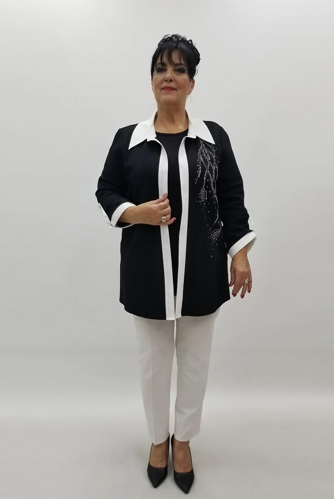 Miraggio Büyük Beden Takım 4158 SİYAH/BEYAZ