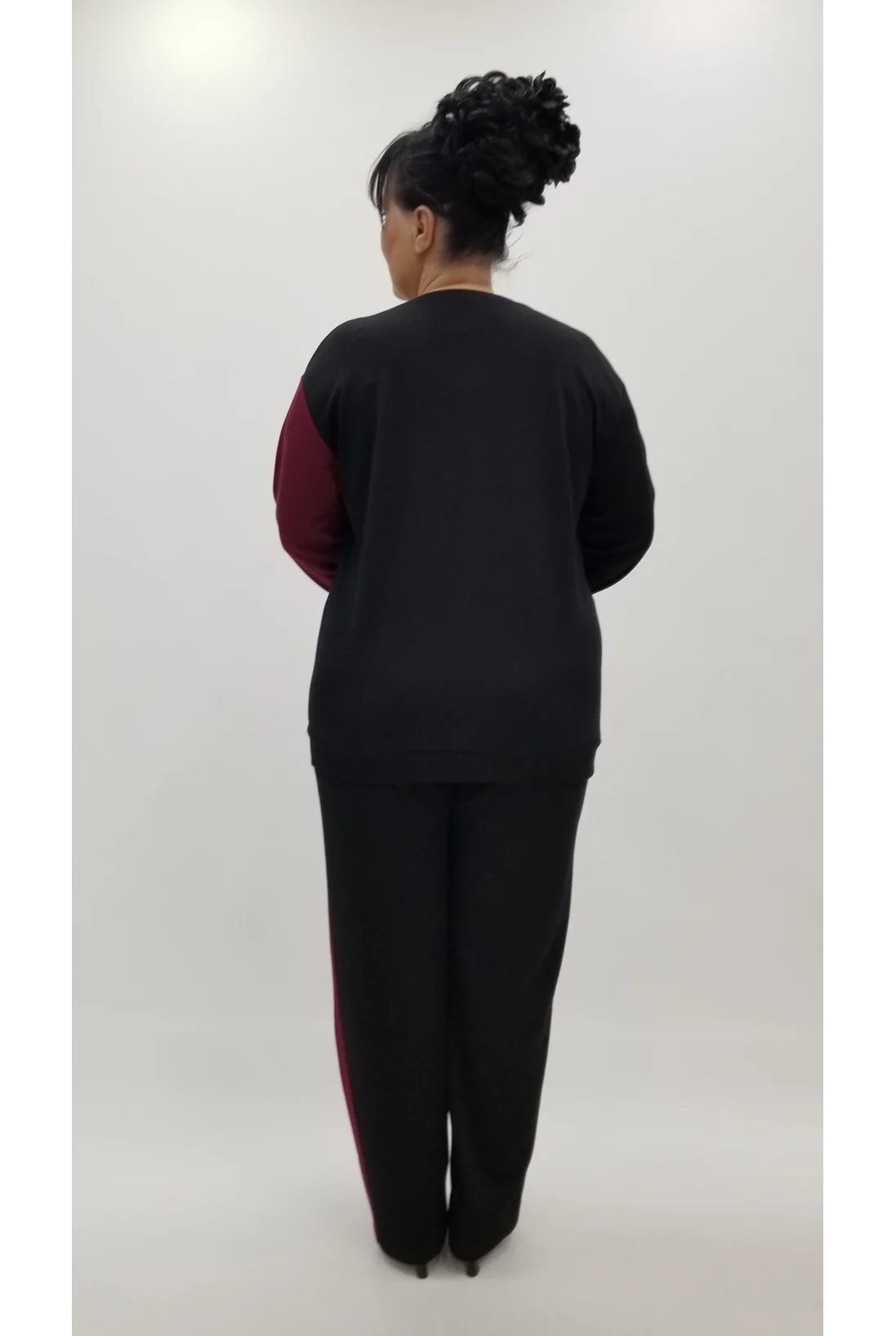 Miraggio Büyük Beden Takım 4317 SİYAH/BORDO