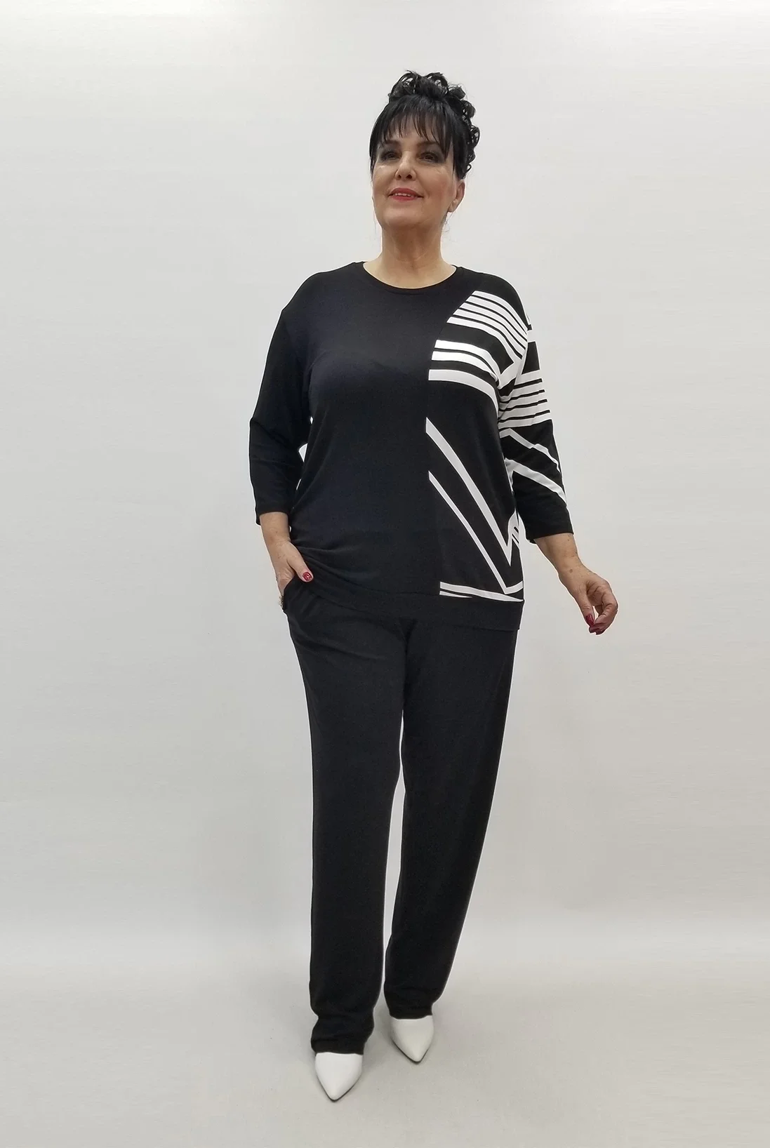 Miraggio Büyük Beden Takım 99552 SİYAH/BEYAZ